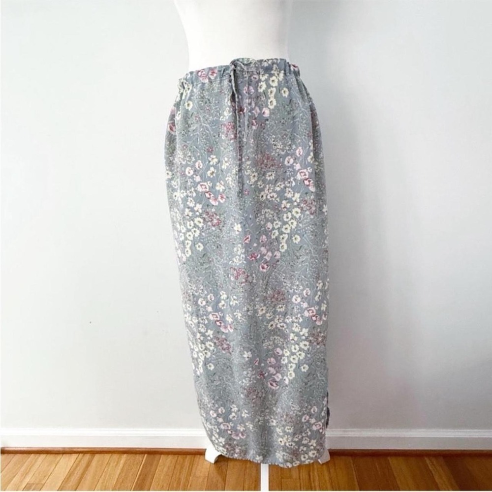 Vintage 90s Maxi Skirt Women 8 Ditsy Floral Cottagecore Boho Romantic Garden